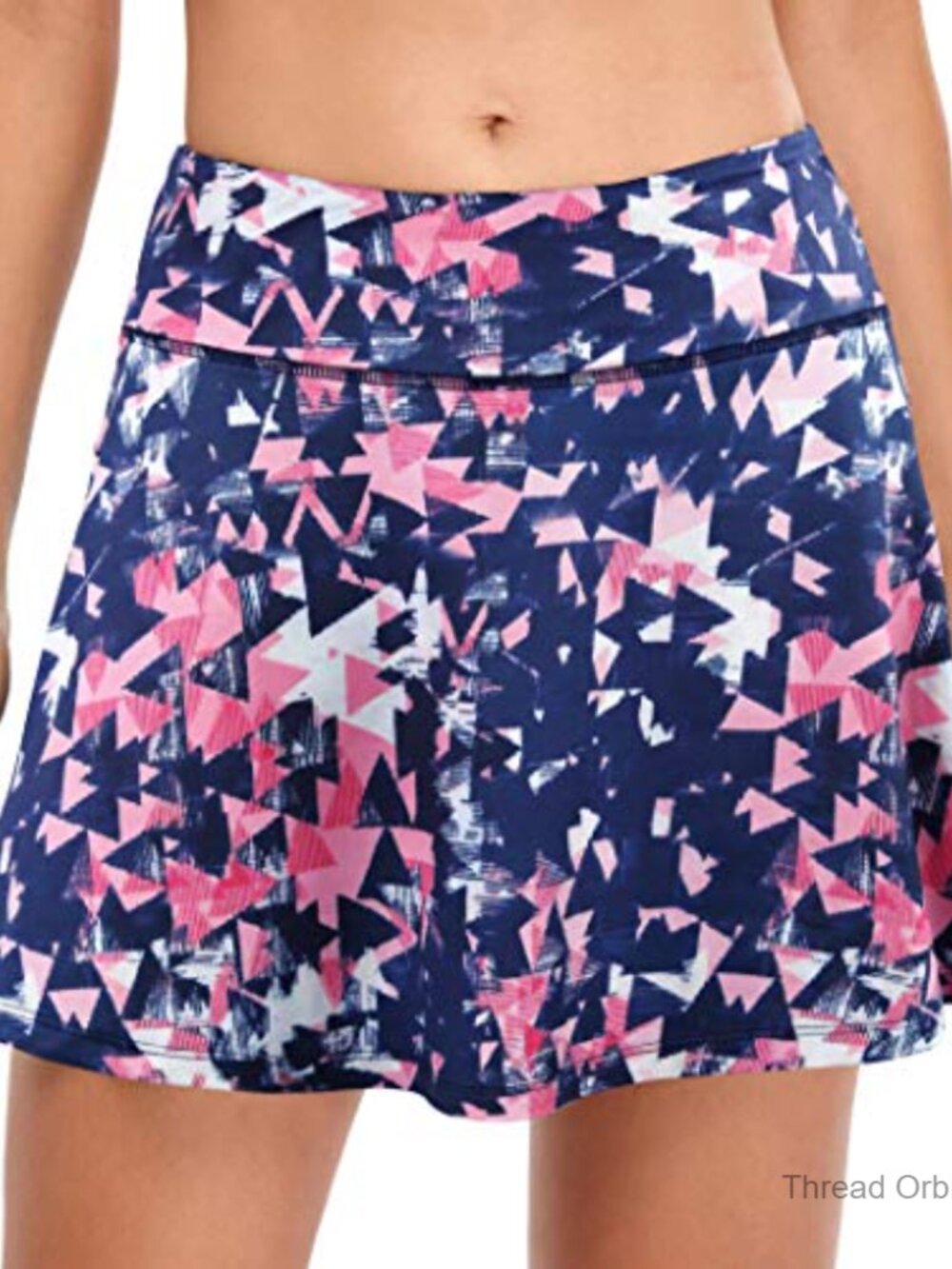 High Rise Athletic Skort with Pockets, Polyester Spandex, Regular Fit - Picture 2 of 7